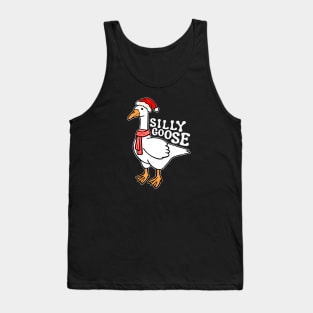 Silly Goose with Santa Hat Tank Top